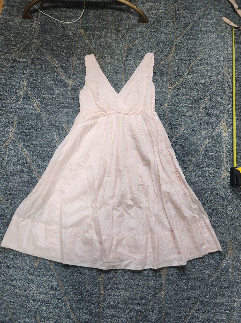 Gap pink cotton double v neck knee length dress with pockets 6